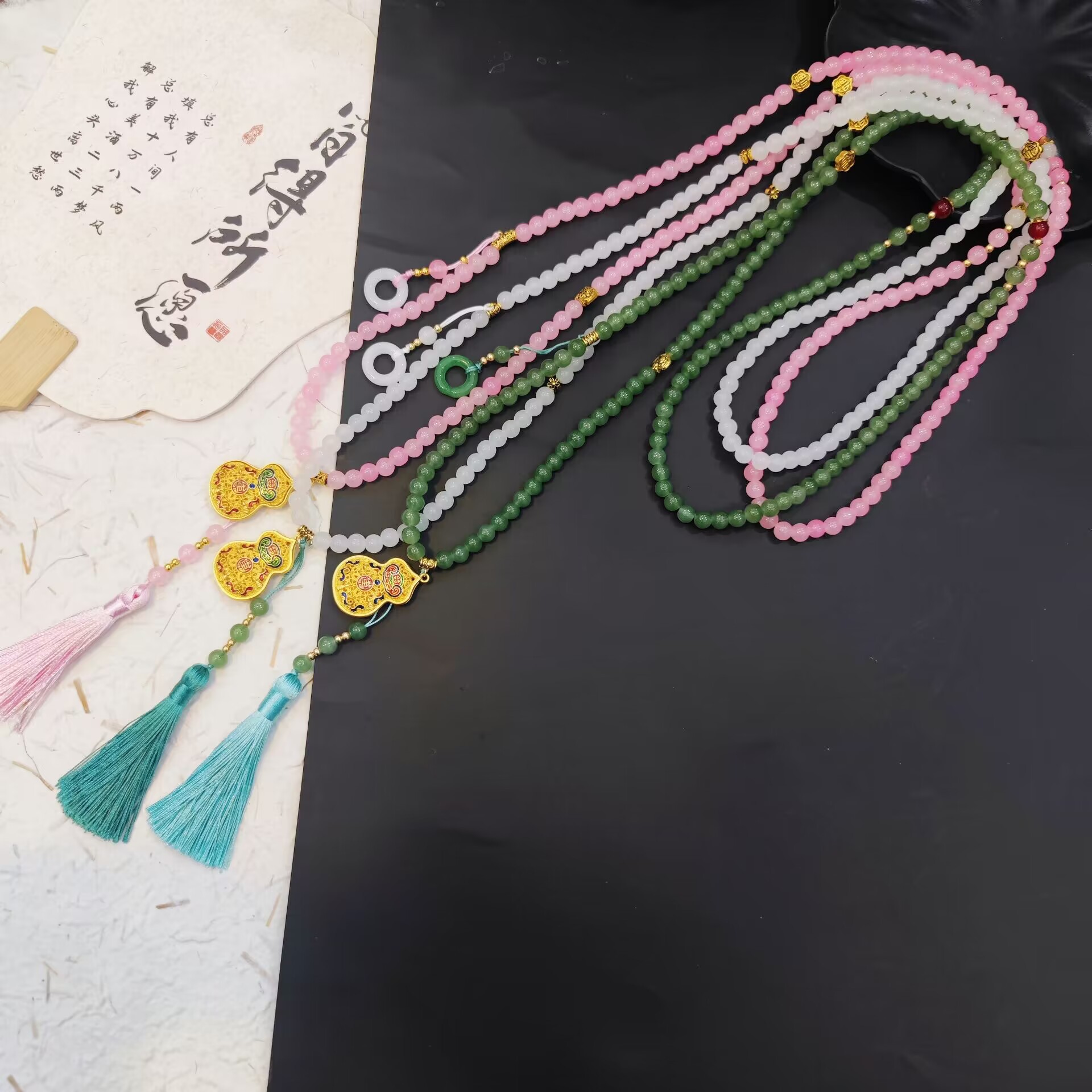 新中式斜挎链国风葫芦吊坠项链中式穿搭配饰民族风背背链国风挂链