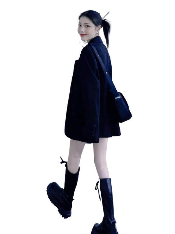 黑色西装外套女2025年早春新款韩版休闲小个子感炸街西服上衣百搭|undefined