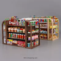 Красивый мини-искусственный супермаркет, четырехсторонняя полка, украшения для кукольного домика, игрушки для напитков, детский игровой домик, игрушечная модель