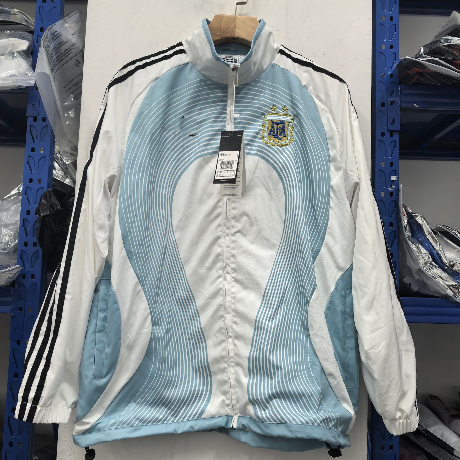 adidas Argentina AFA Retro Windbreaker Jacket White Sky Blue