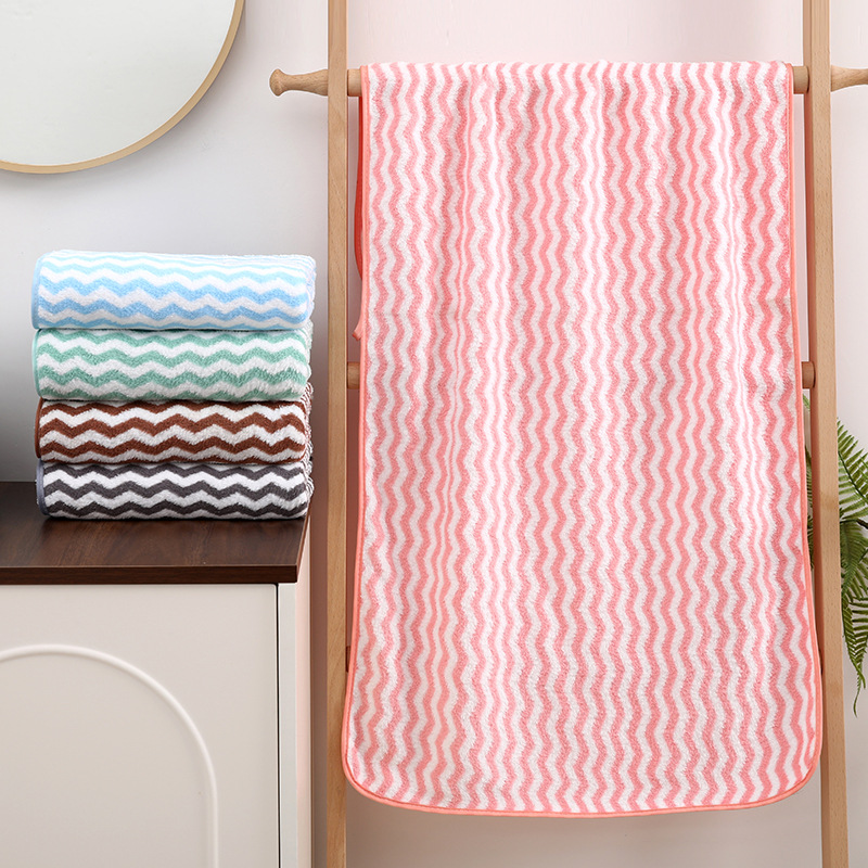 Manufacturer Wholesale Water Ripple Bath Towels, Coral Fleece Absorbent Face Towels, Large Towels, Small Bath Towels, Street Vendor Supply, Household Daily Use