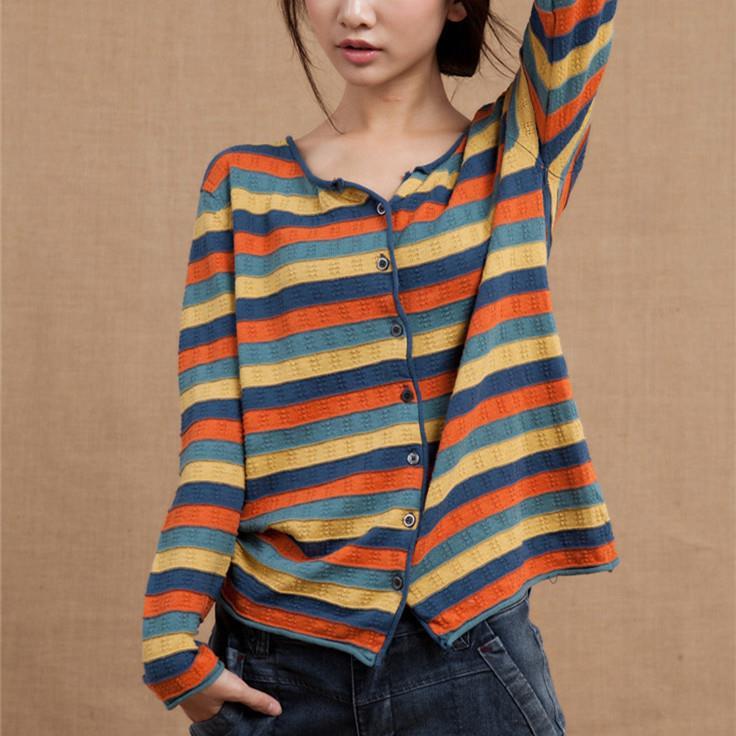 Spring and Autumn New Style Siqin Style Long Sleeve Sweater Women's Cardigan Loose Plus Size Cotton Hollow Thin Sweater