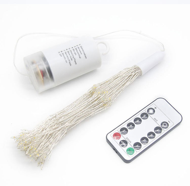 Lámpara de humo de Shenzhen 8 función caja de la batería control remoto LED alambre de cobre Cadena de luz lámpara de humo estrellado tipo coral