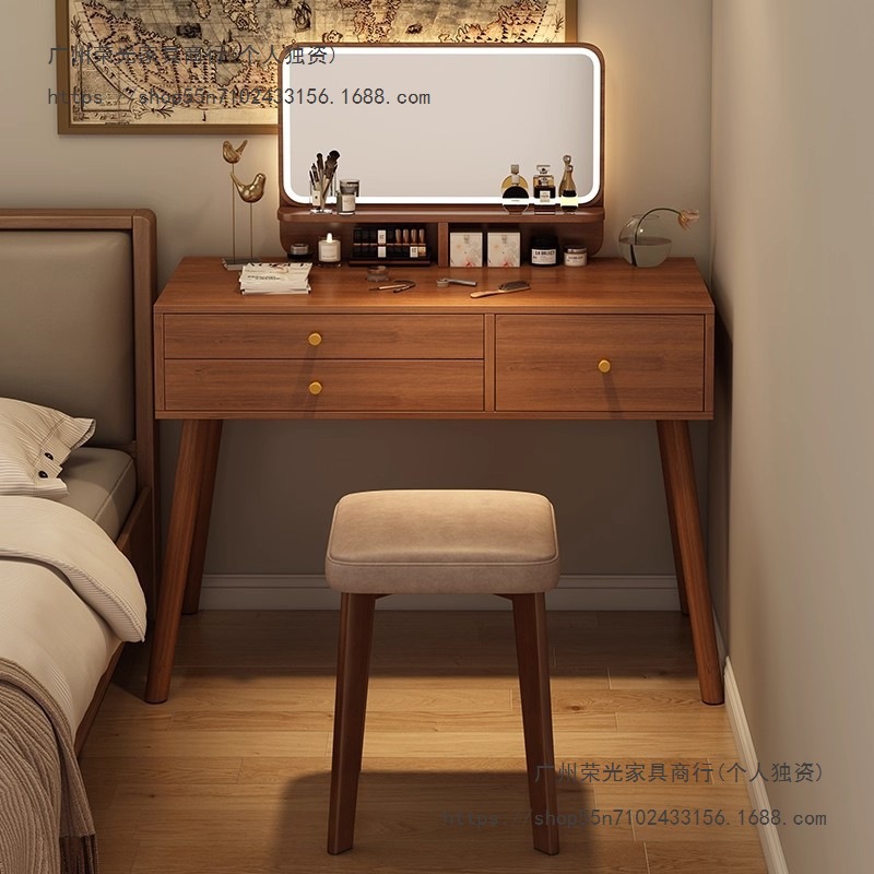 New Chinese Style Dressing Table Bedroom Modern Simple 2025 New Light Luxury Small Desk Dressing Table Integrated