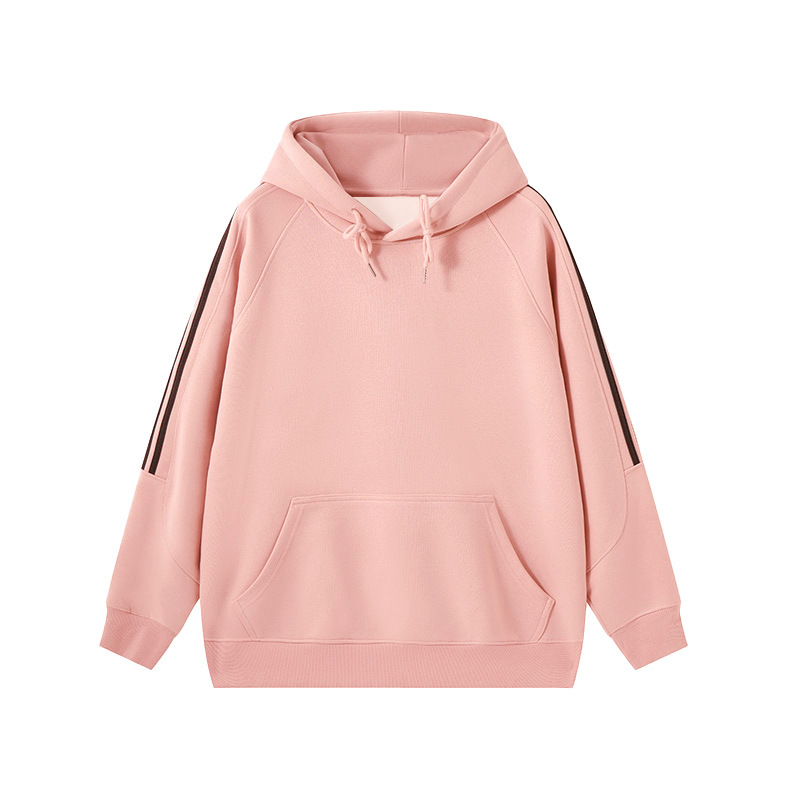 三条杠潮牌连帽卫衣定制印字logo男女通用团体工作服秋冬班服帽衫|undefined