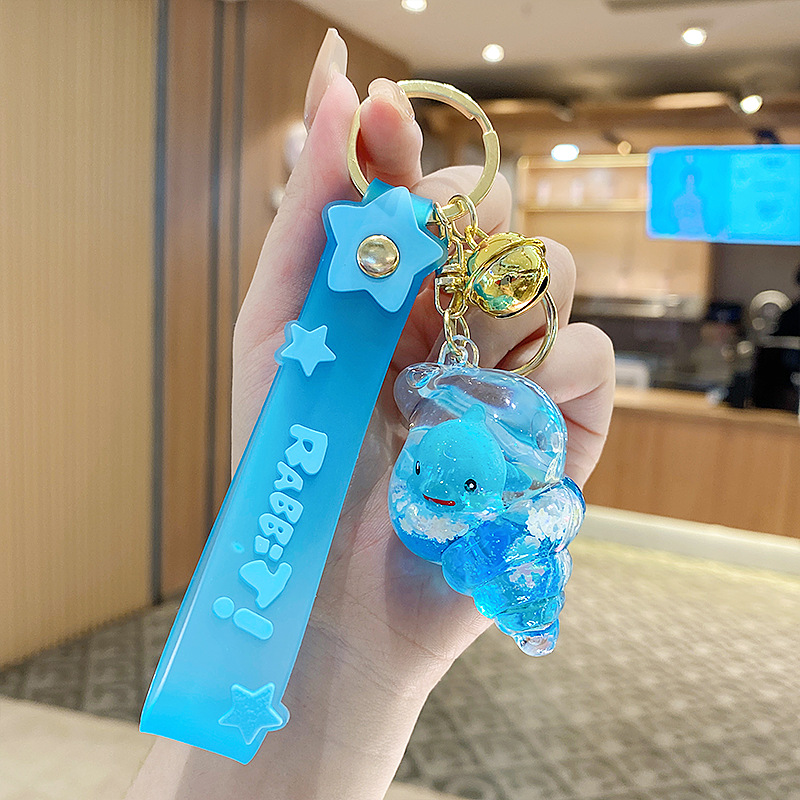 Flotante pequeño llavero de peces de colores para hombres y mujeres exquisito lindo botella a la deriva llave del coche colgante mochila colgante pequeño regalo