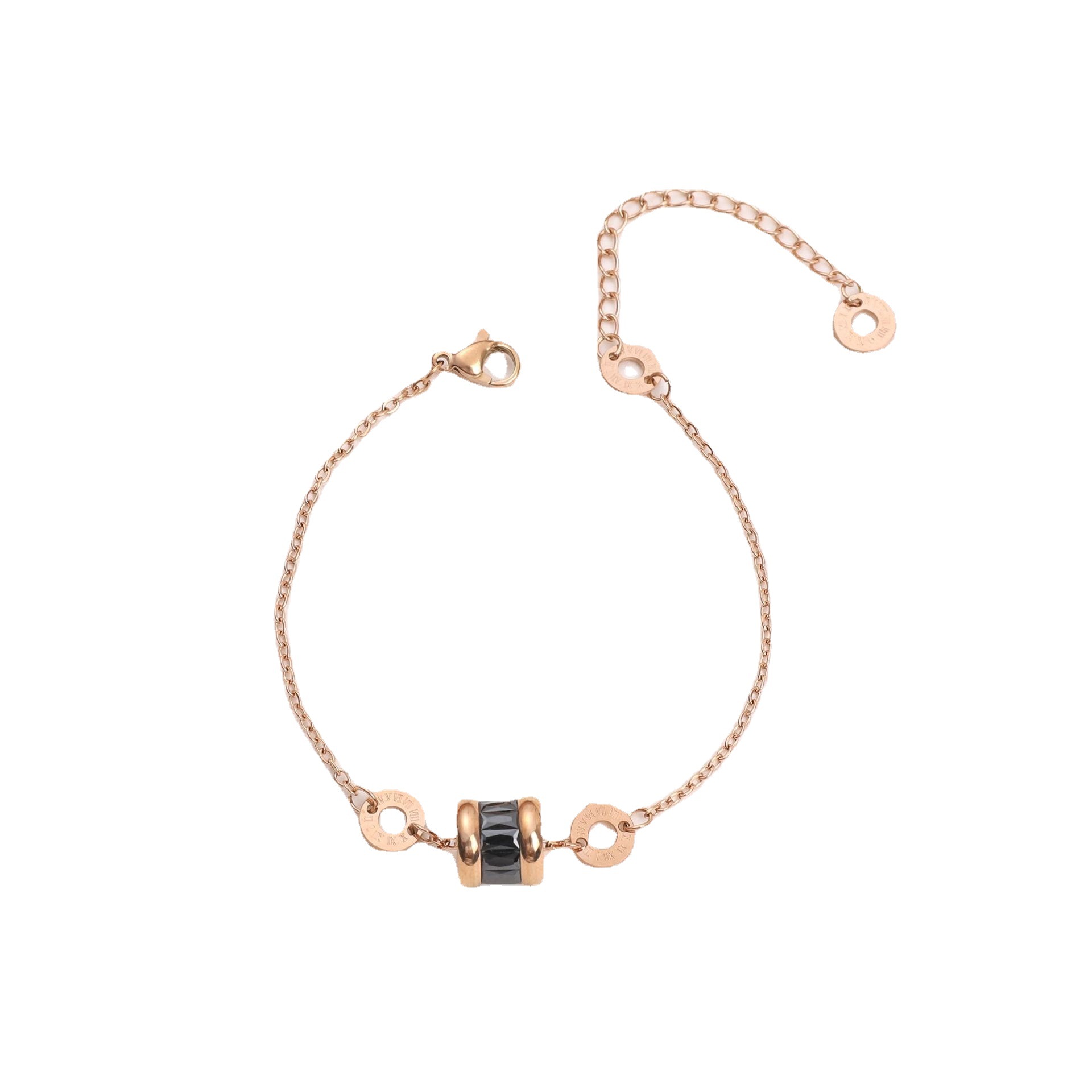 Corea del Sur vientos nicho amigo de la pulsera no se desvanece el diseño de alto nivel de oro rosa pulsera de titanio acero mujer