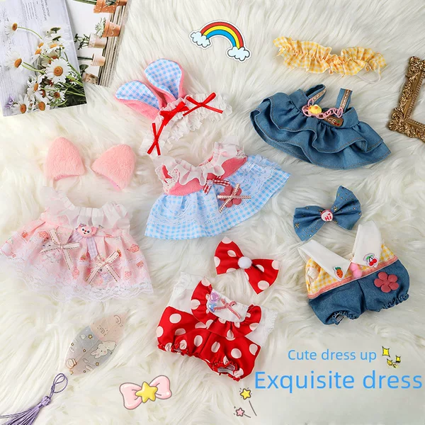 20cm Cotton Doll Clothes Skirt Doll Stuffed Doll Baby Clothes Wholesale Cheap Cute Dress Pants