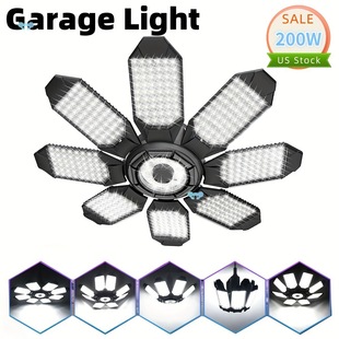 8 1 Garage Light 200W Folding Garage Light Transformable Cross-Border
