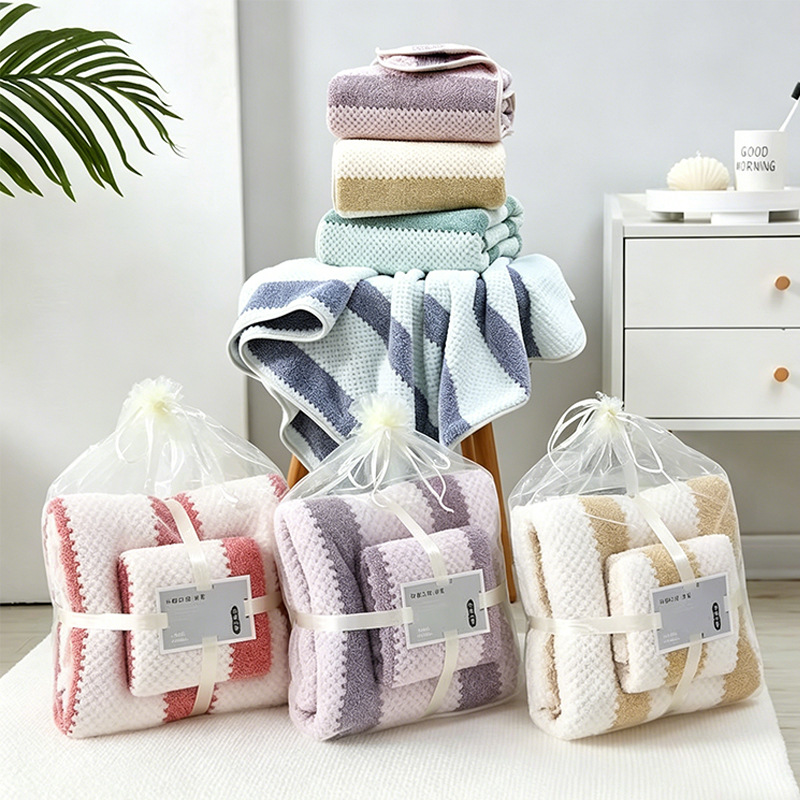 Gran al por mayor coral vello toalla de baño gran ancho estrella toalla de compras de toalla absorbente doméstica conjunto de toallas de baño
