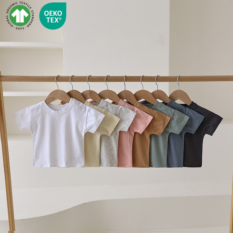 children's short-sleeved summer baby T-shirt, organic cotton short-sleeved sweat-wicking fabric, export children's T-shirt.