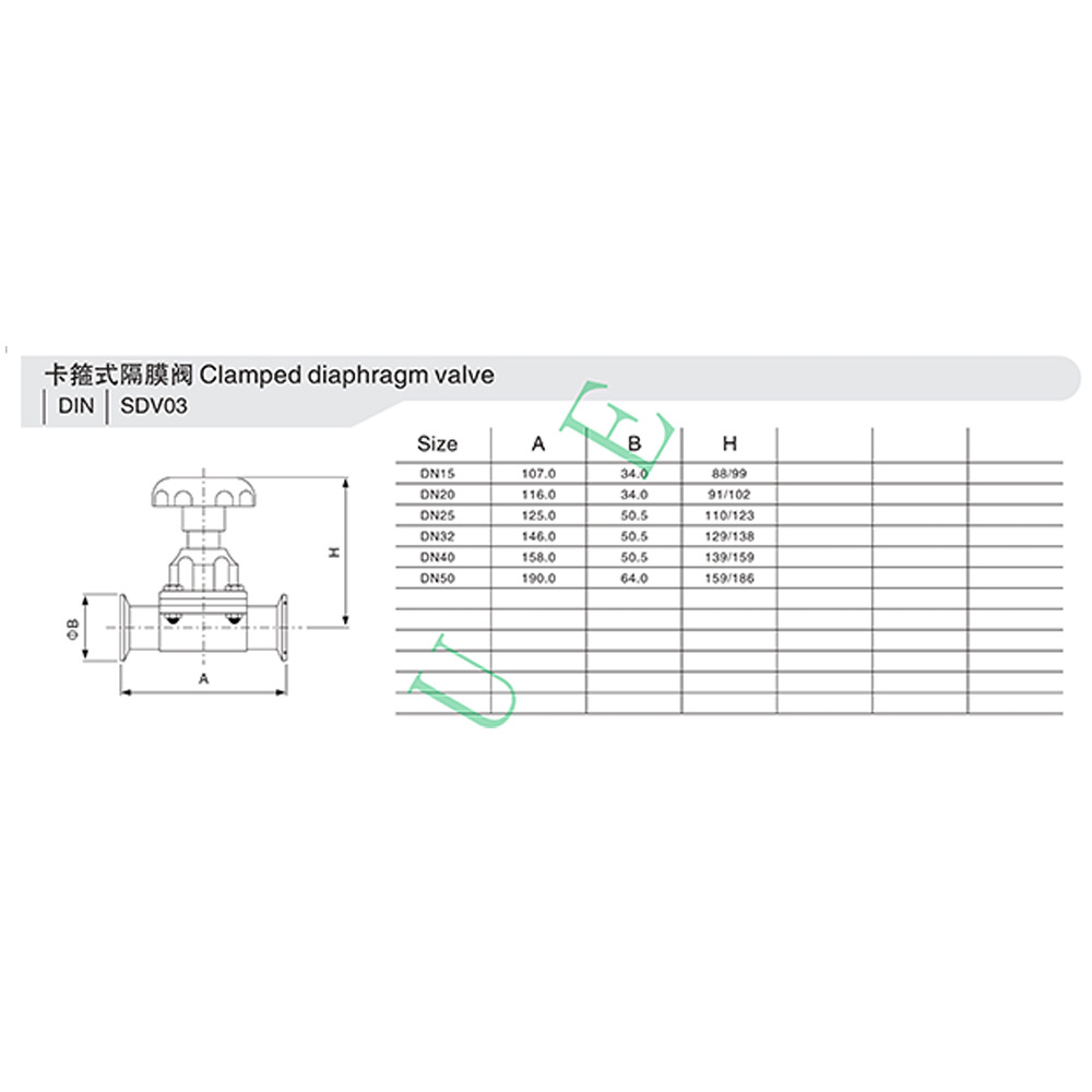 CF阀门  卡箍式隔膜阀SDV03    现货大量供应 源头厂家批发
