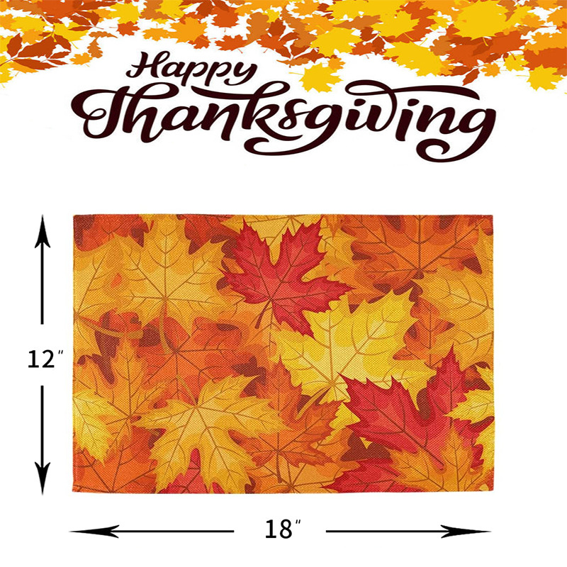 Cross-border best-selling table napkins Thanksgiving pumpkin orange tablecloth home restaurant dining table decoration bowl and plate fabric heat-insulating mat