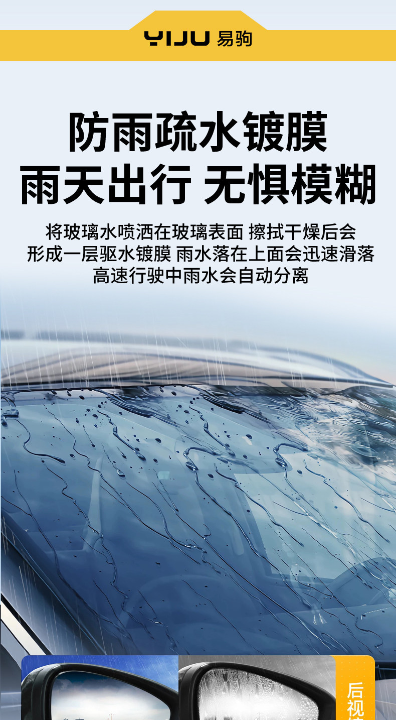 Powerful Stain Remover and Oil Film Remover for Car Glass, Insect Glue Residue Remover, Ethanol Concentrate, All-Season Windshield Wiper Fluid
