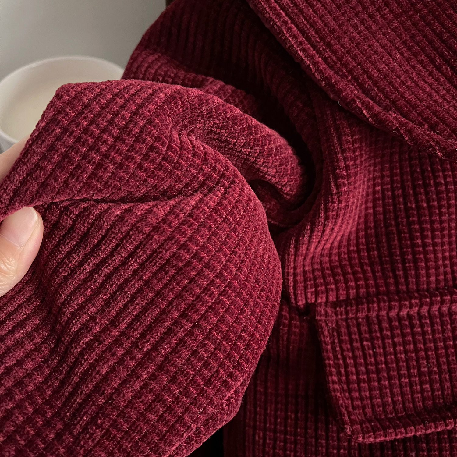Mädchen Winter Set Mit Großem Kragen In Rot Aus Plüsch_voghion.com