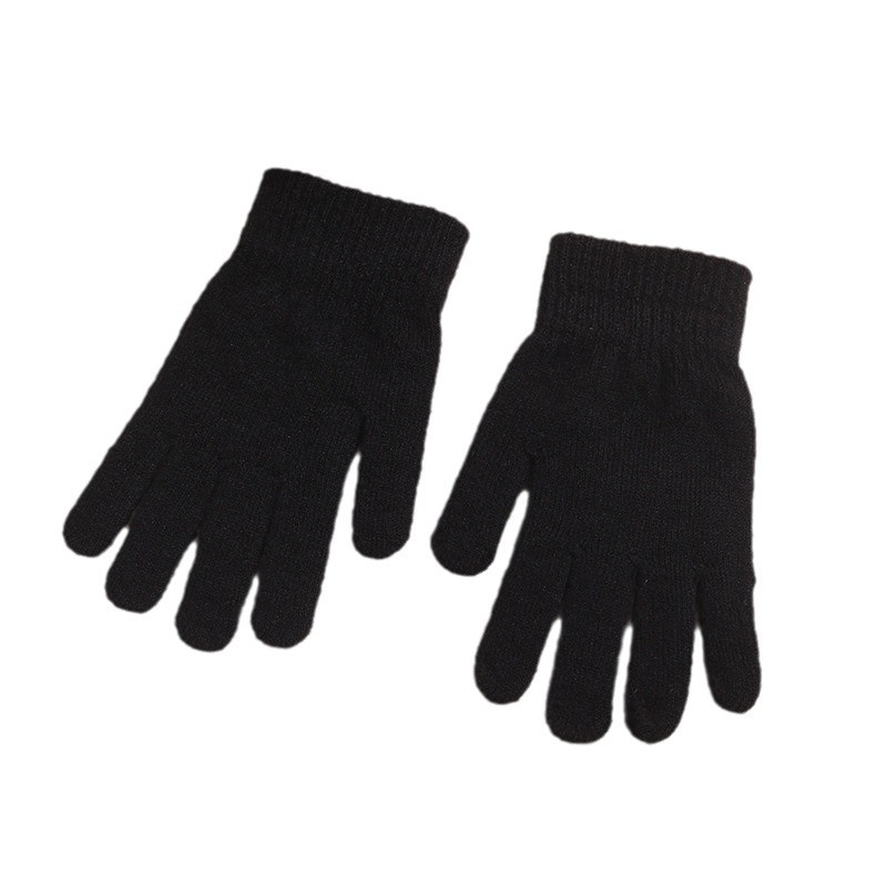 Gentle and Comfortable Warm Hand Lock Warm and Dense Velvet Gloves Bike Riding Warm Solid Color Minimalist Knitted Acrylic Gloves