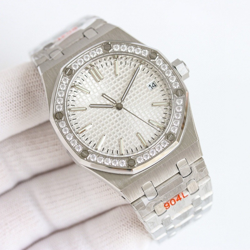 Cross-Border Aijia Bi Ap Royal Oak Men's Watch Fully Automatic Mechanical Watch Stainless Steel with Octagonal Diamond Ring Wholesale