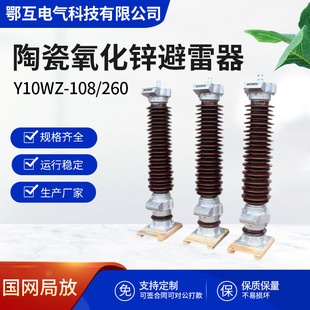 Factory supply 110KV ceramic zinc oxide lightning arrester pillar porcelain insulator high voltage power station type without gap type