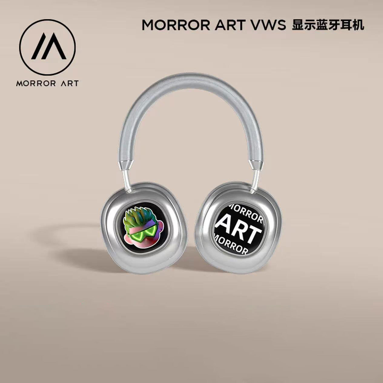 MORRORART VWS X1 boshga taqiladigan simsiz Bluetooth displeyli quloqchin faol shovqin bostirish aqlli sensorli ekran