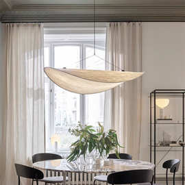 丹麦折叠杜邦纸蚕丝吊灯日式侘寂风设计师民宿客厅餐厅艺术茶室灯