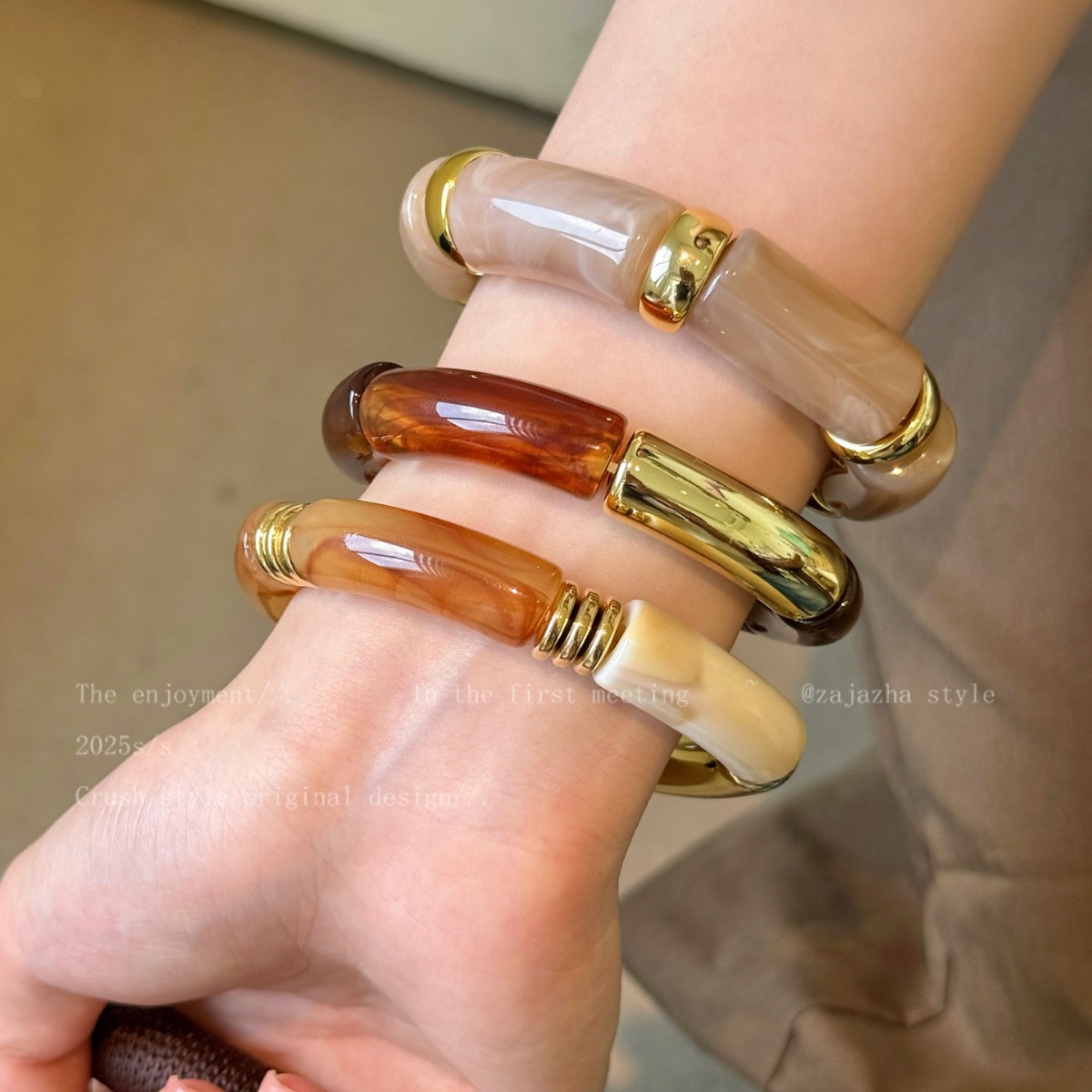 Maillard Amber Bracelet for Women 2025 New Niche Exquisite Bracelet Autumn and Winter Retro High-End Accessories Hand Jewelry