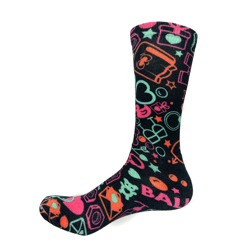 360 degree seamless printing socks inkjet sublimation printing socks seamless integrated picture printing socks butterfly