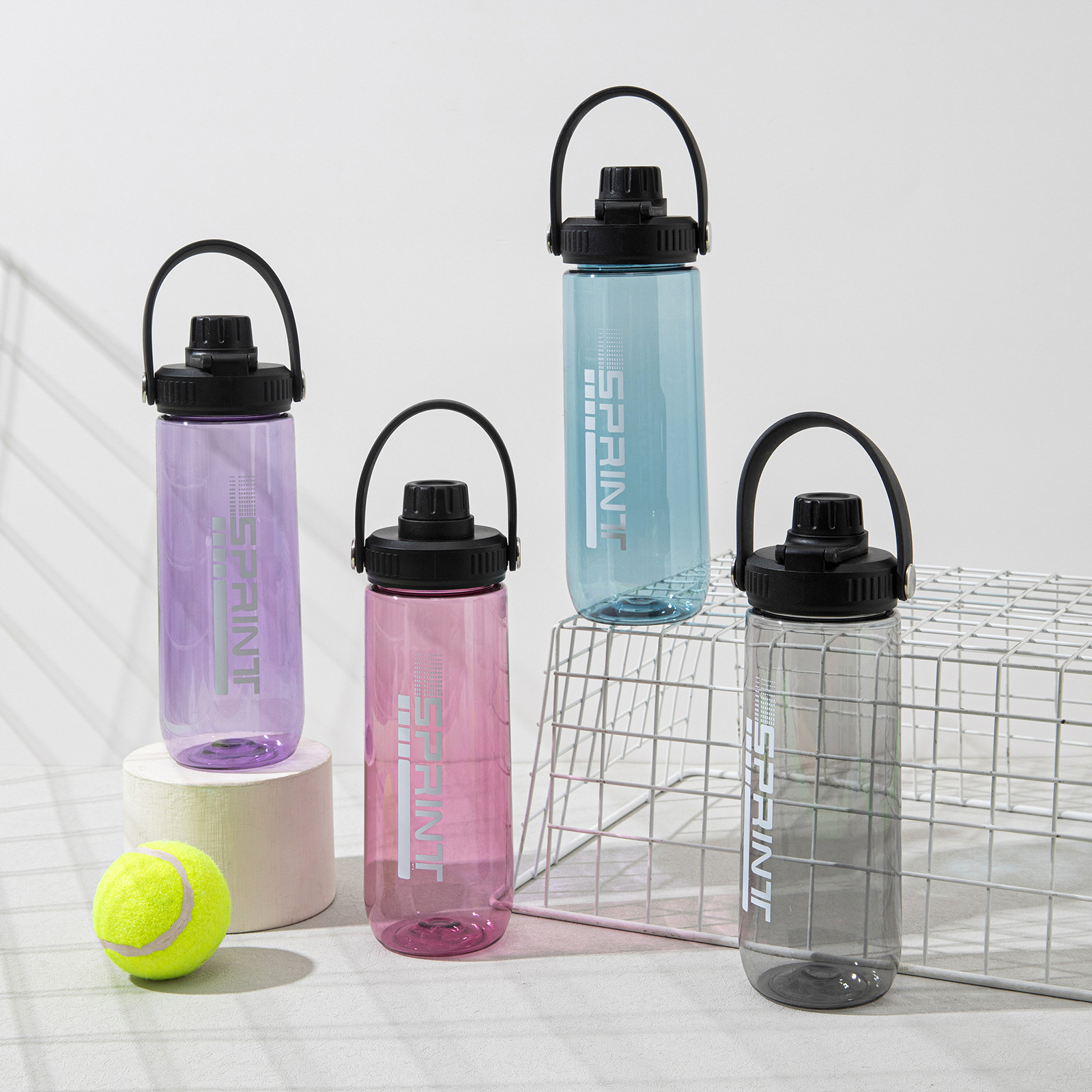 Nuevas tazas de agua deportivas al aire libre transfronterizas al por mayor tazas de plástico portátiles de gran capacidad de verano para niños y niñas de alto valor facial hervidor de agua