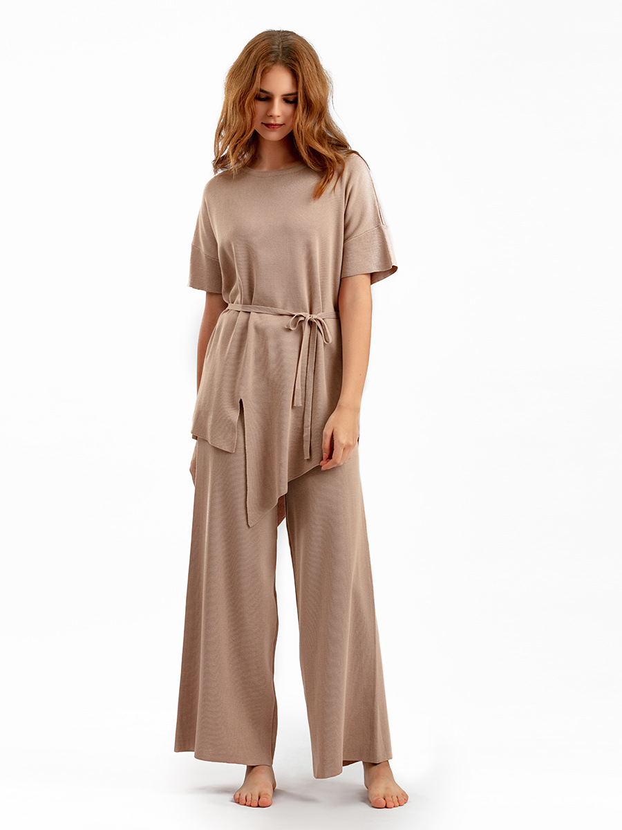 486g Weight Half Sleeve Sleeve Length Viscose fiber Fabric Type Pant Co-ord Set Sets Type 2 Pieces Set Quantity Holiday, Daily Occasion Round Neck Neckline Slim Fit Type Solid Color Pattern Summer, Spring Season Women's Gender Elegant, Streetwear Style Holiday Daily Women's Elegant Streetwear Solid Color Viscose Fiber Pant Co-ord Set Pants Sets 10