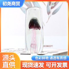 シ博瑠璃工芸品置物水晶玉クラゲ海洋動物博山ガラス製品クロスボーダー