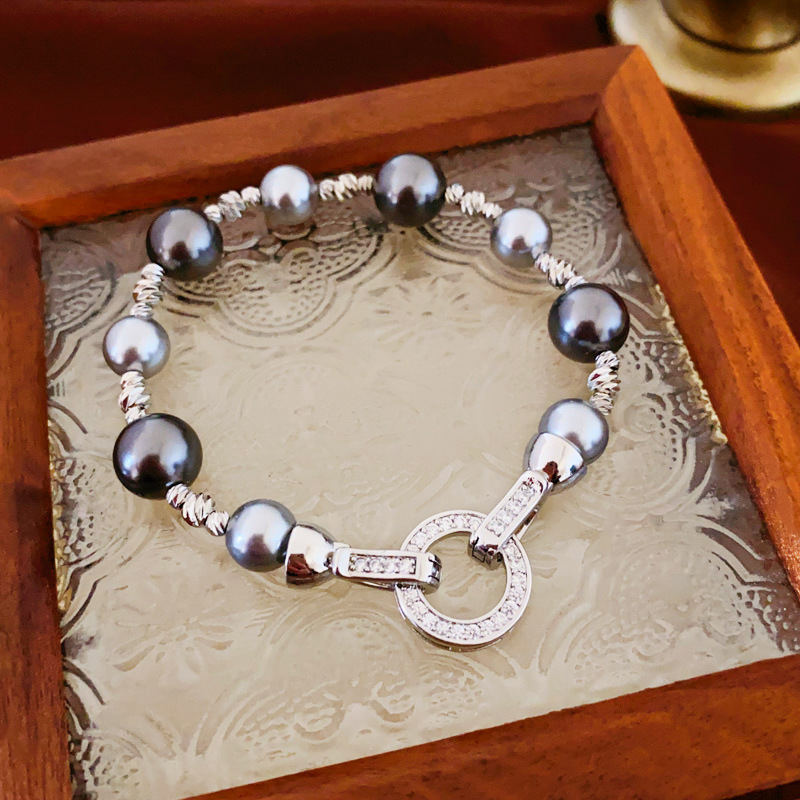 Elegant Geometrisch Farbblock Imitationsperle Kupfer Perlen Inlay Zirkon Frau Armbänder display picture 2