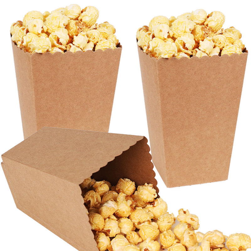 Cowhide Popcorn Box Candy Box Creative Packaging Box Party Birthday Cinema Shopping Mall Factory Issued Customization