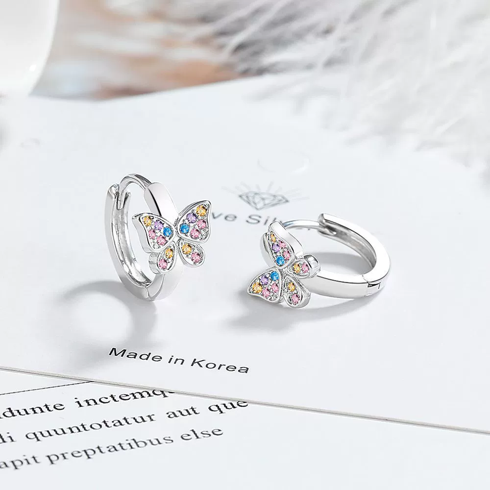Earrings with bow, zirconium, European style