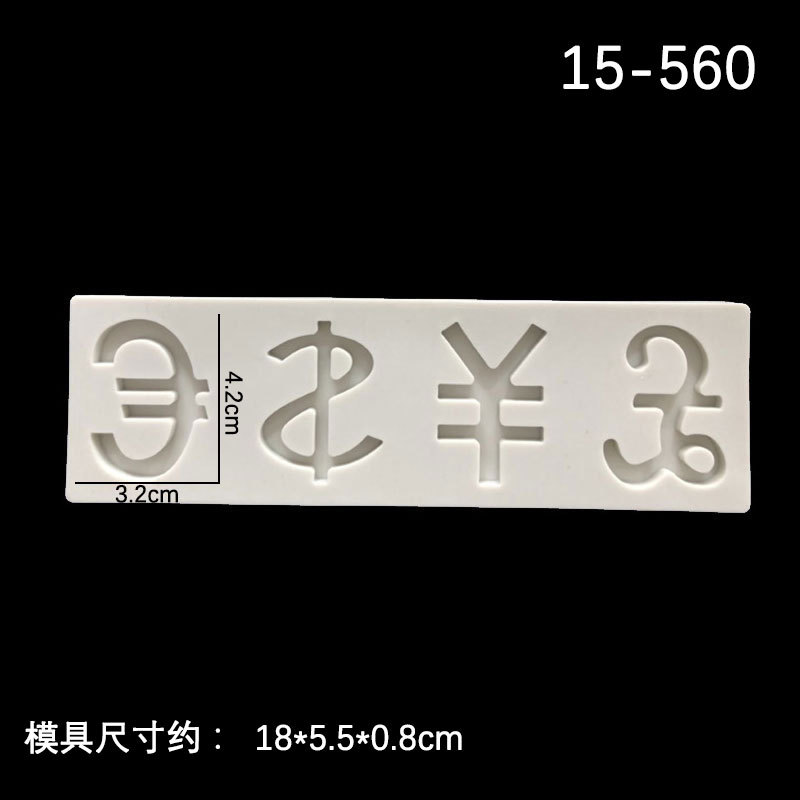 3 dólar logo símbolo dinero Moneda de Oro forma fondant cake decoración molde silicona chocolate suave cerámica arcilla