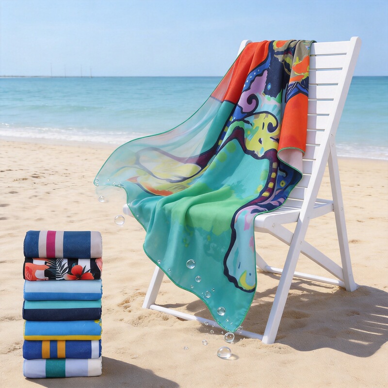Microfiber beach towel breathable absorbent quick-drying outdoor sports fitness large printed bath towel towel wholesale
