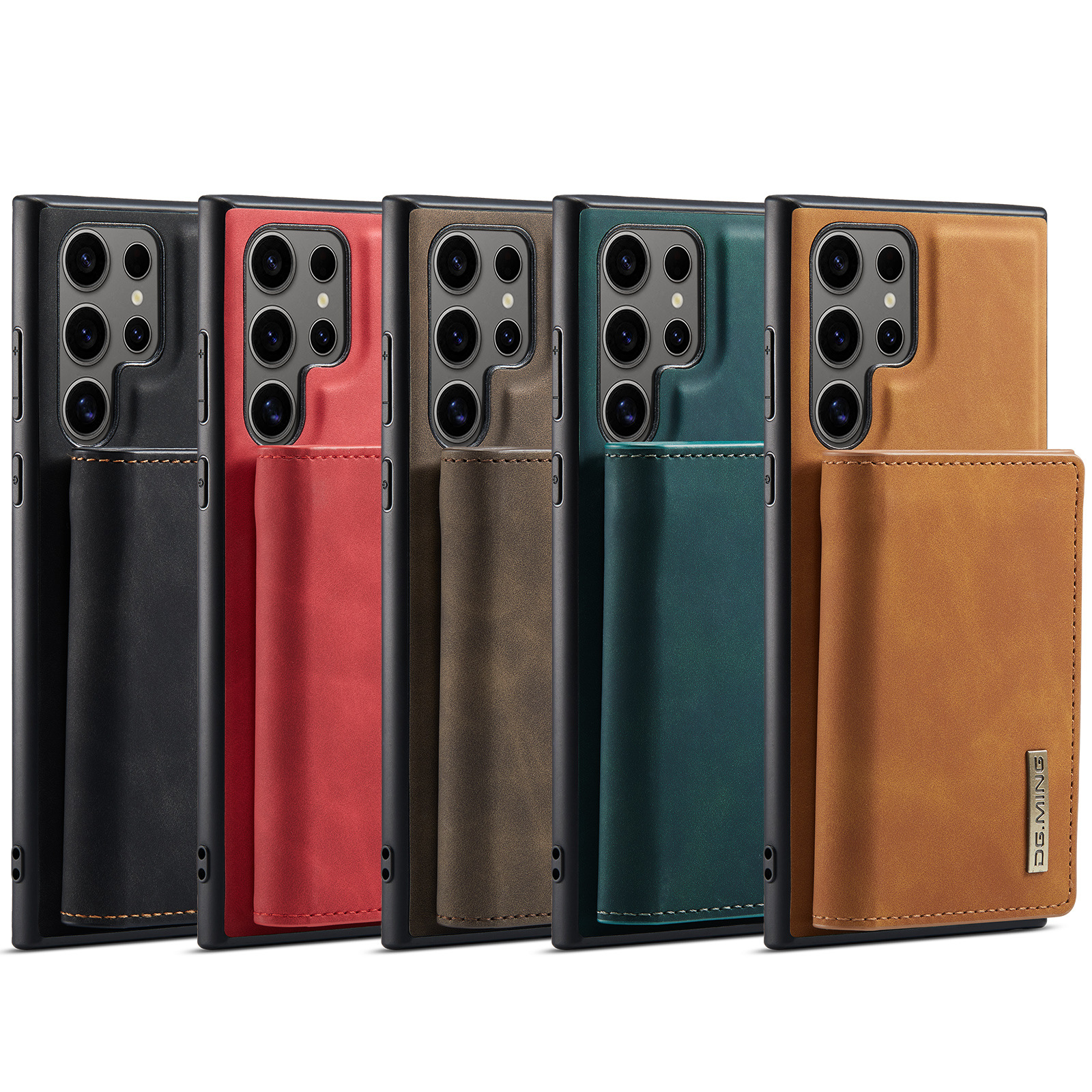 M1 für Samsung S24 Ultra Multifunktions-Geldbörsen-Schutzhülle S23 Ultra Magnetische geteilte Geldbörsen-Lederhülle_voghion.com