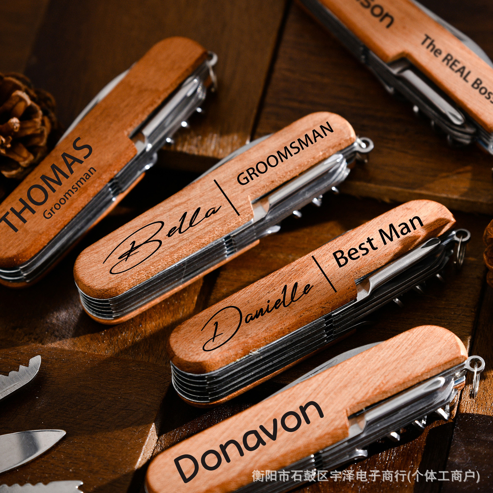 Etsy 希音 TUMU跨境定制logo多功能户外折叠功能刀瑞士工具便携带