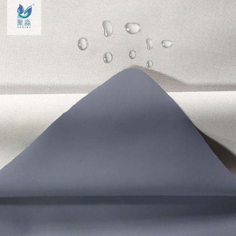 暗蓝色PU涂层针织布家直销防水复合面料 可来样制作