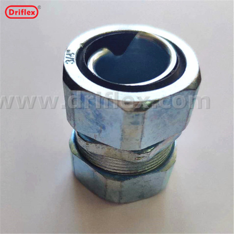 Driflex一洋五金锌合金自固式接头双螺帽软管连接器3/8"~4"