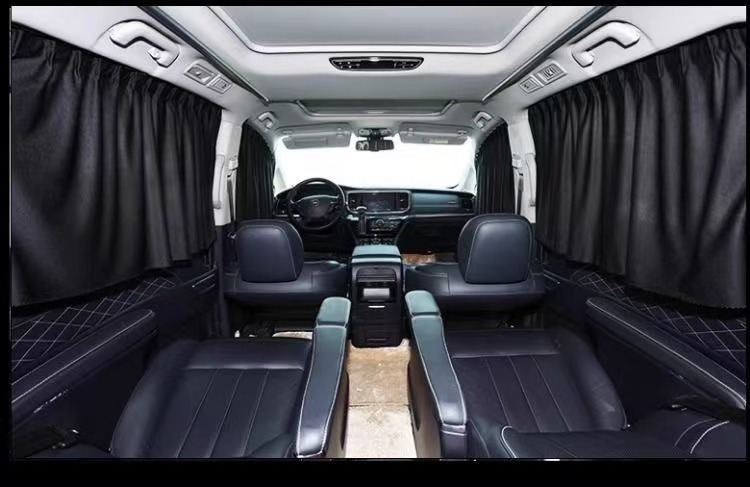 Universal car sunshade curtain for window protection, sun protection, heat insulation, and privacy, with caliper track embedded design