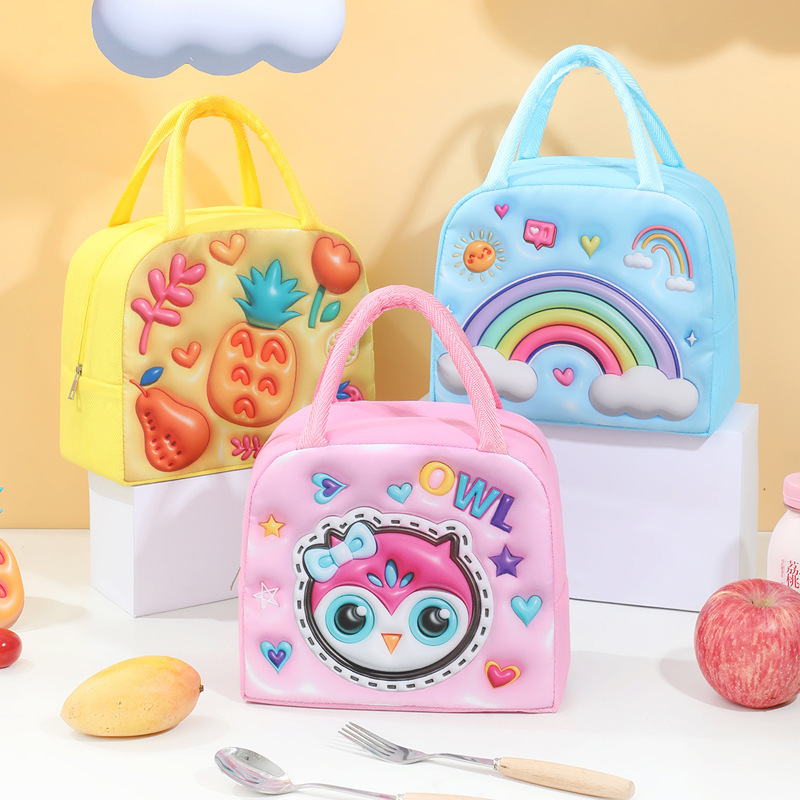 New Cartoon Lunch Bag Children's Lunch Bag with Meal Cute Pet Portable Heat Preservation Ice Bag Student Lunch Box Bag
