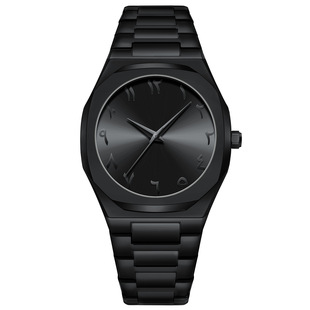 Cross-border popular men's watch business high-end Arabic steel belt quartz men's export wholesale large dial