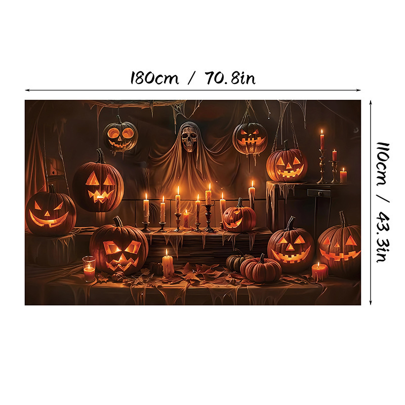 クロスボーダーアマゾンホームプリントハロウィン背景布高精細印刷雰囲気装飾背景布ポリエステル|undefined