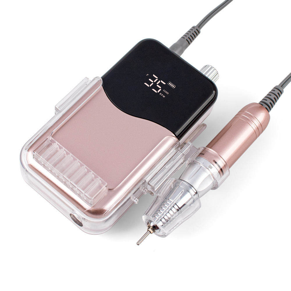 Ventas transfronterizas de manicuras de descarga de uñas amolador de uñas eléctrico portátil almacenamiento de almacenamiento logotipo de impresión directa de fábrica