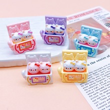 新款仿真立体KT冰淇淋机树脂配件奶油胶冰箱贴钥匙扣diy发夹发饰