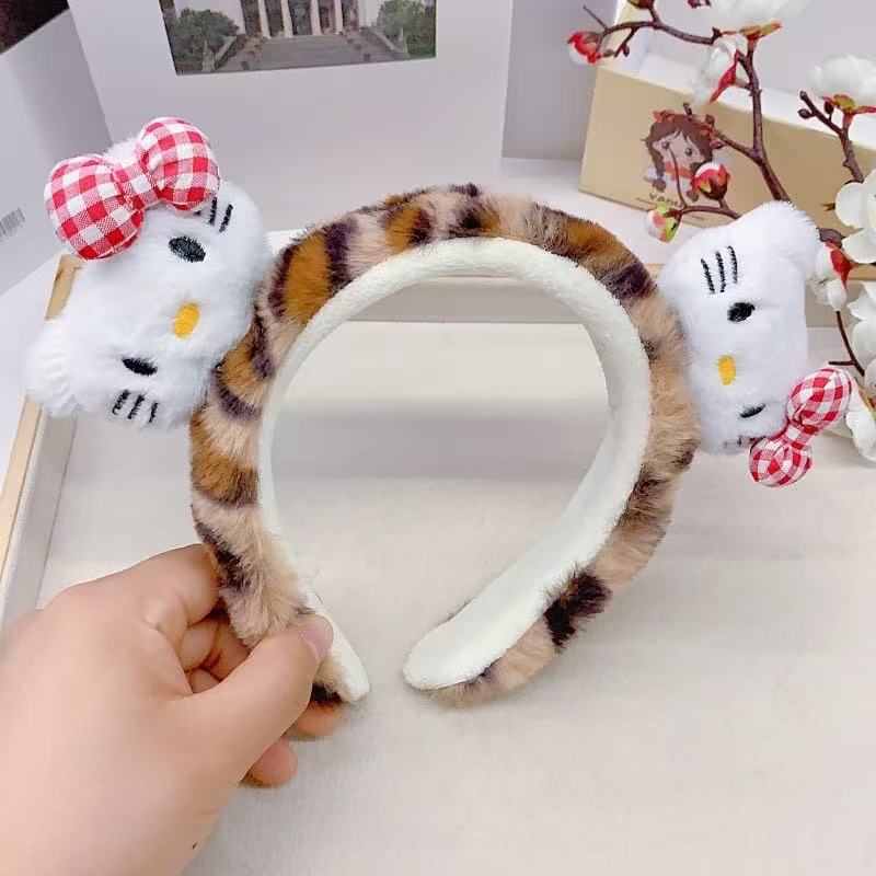 可爱猫猫毛绒豹纹发箍洗脸化妆敷面膜专用卡通头箍发卡发饰女|undefined