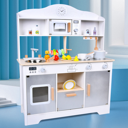 New Style Wooden Japanese Kitchen C Model Child Role-Playing Cut and Cook Fun Cooking Grill Toy New Year Gift
