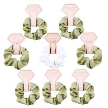 亚马逊皇冠套卡丝绸缎面大肠发圈婚礼派对礼品时尚纯色套装头绳女