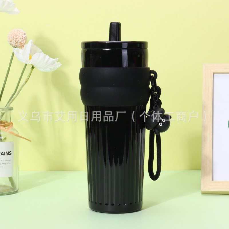 316不锈钢陶瓷内胆保温杯便携手提吸管杯户外运动水杯保冷冰霸杯|undefined