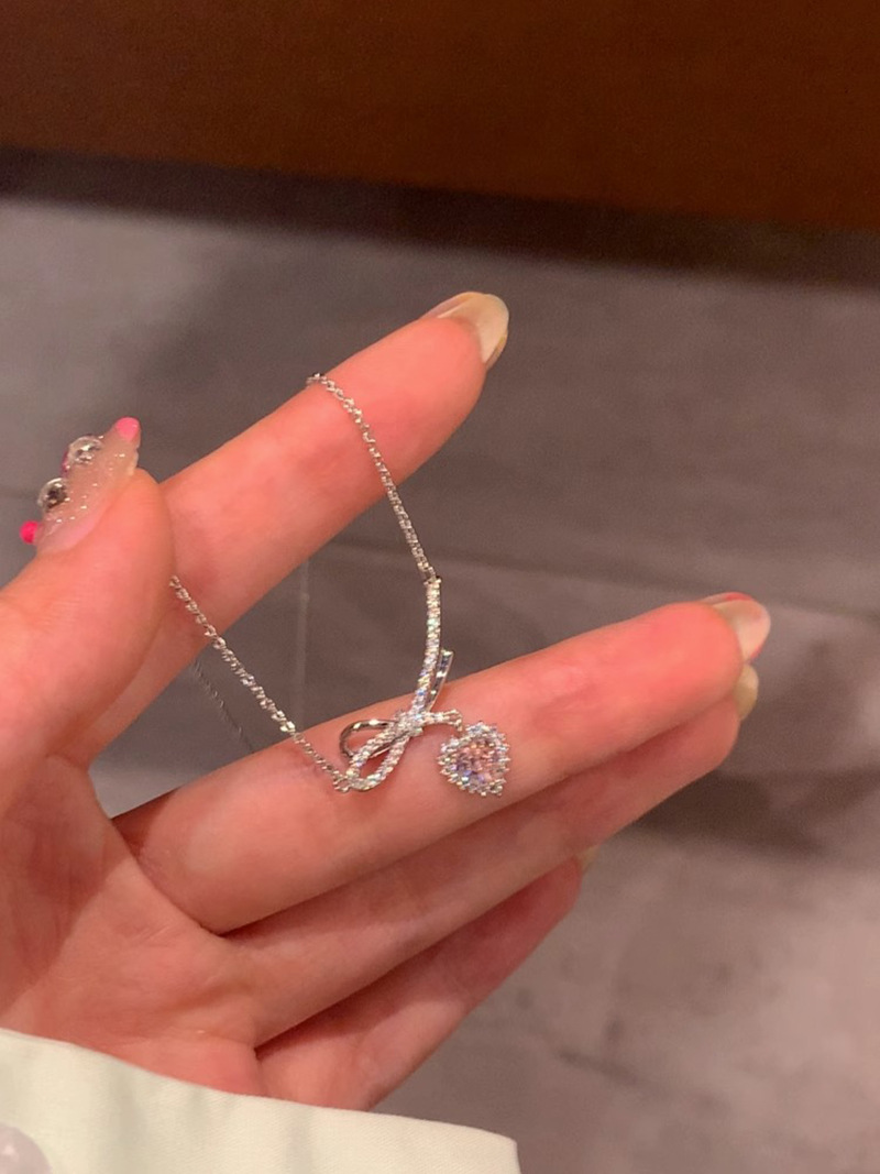 Collier avec pendentif nœud papillon, collier en ruban, bijoux avec nœud papillon pour femmes et filles_voghion.com