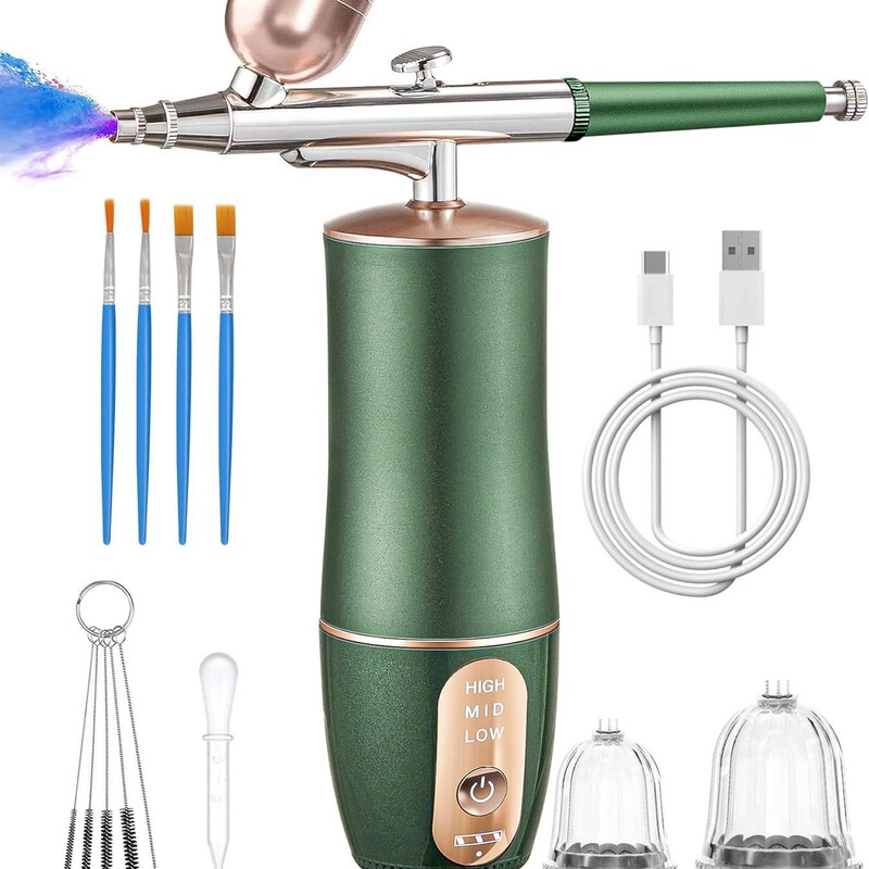 Airbrush Pump for Tattooing, Painting, Nail Art, Cake Decorating, Hair Dyeing, Hair Care, Spray Painting, Leather Furniture Repair, Spray Gun